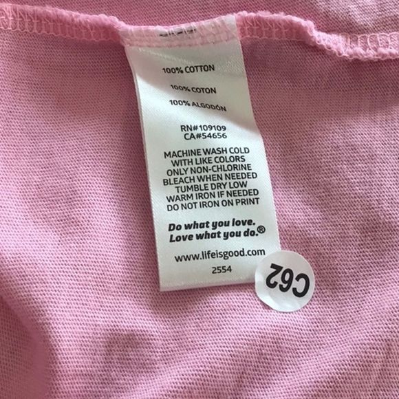 Life Is Good Pink Wine T shirt size small NWT - Picture 8 of 8